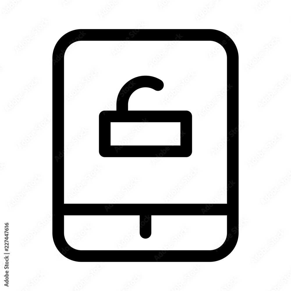 Tablet Unlock Security Protect Protection Secure vector icon