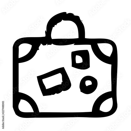 Suitcase Honeymoon Love Wedding Valentines Day Engagement vector icon