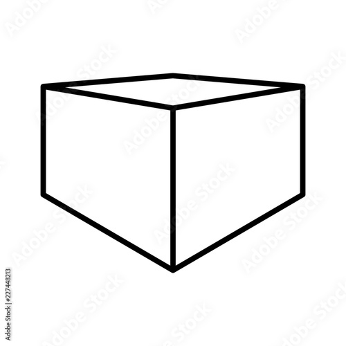 Stereograph Cube Dimension Perspective Geometry vector icon