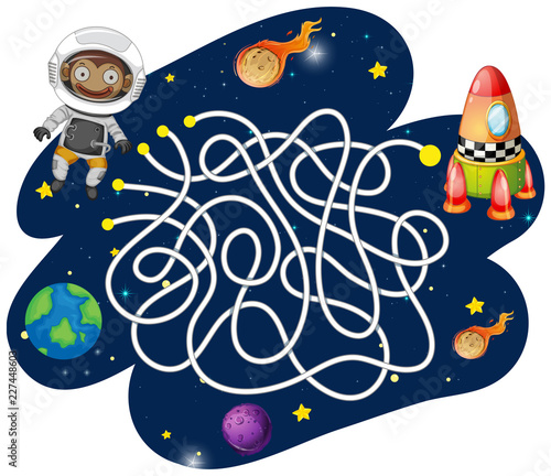 Monkey astronaut maze game