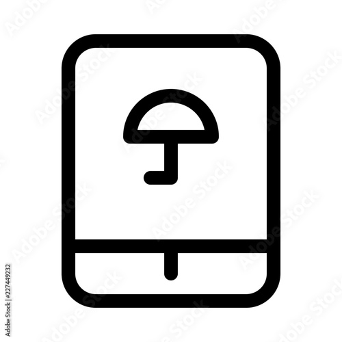 Tablet Umbrella Security Protect Protection Secure vector icon