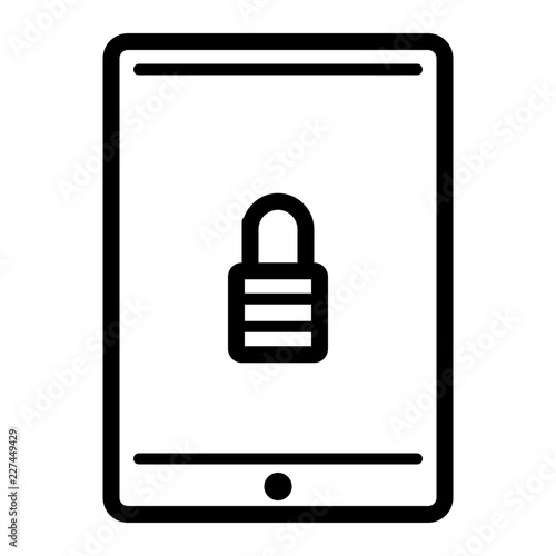 Tablet Locked Internet Web Technology Computer vector icon