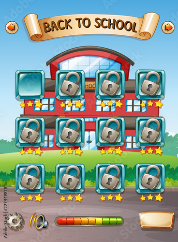 Game template with school background