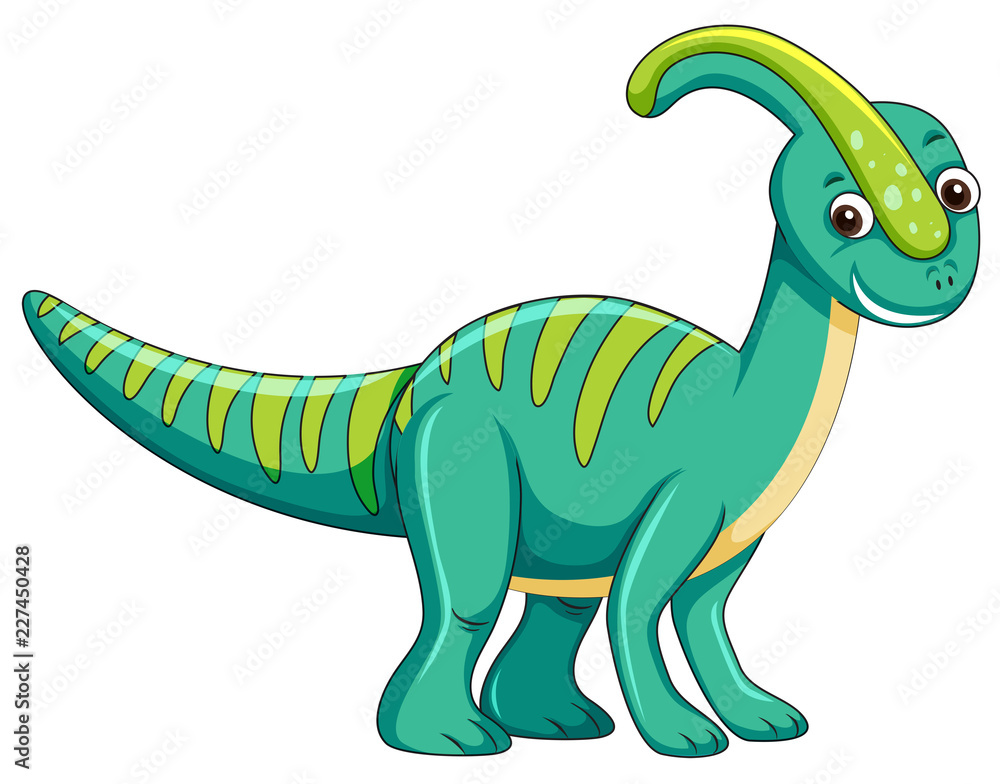 Naklejka premium Cute green dinosaur character