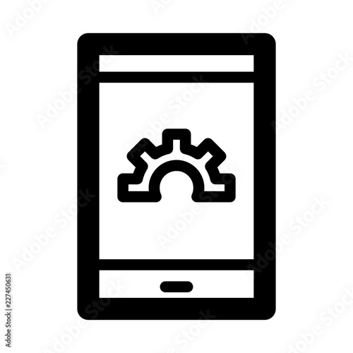 Tablet Settings Office Productivity Efficiency Performance Optimization vector icon