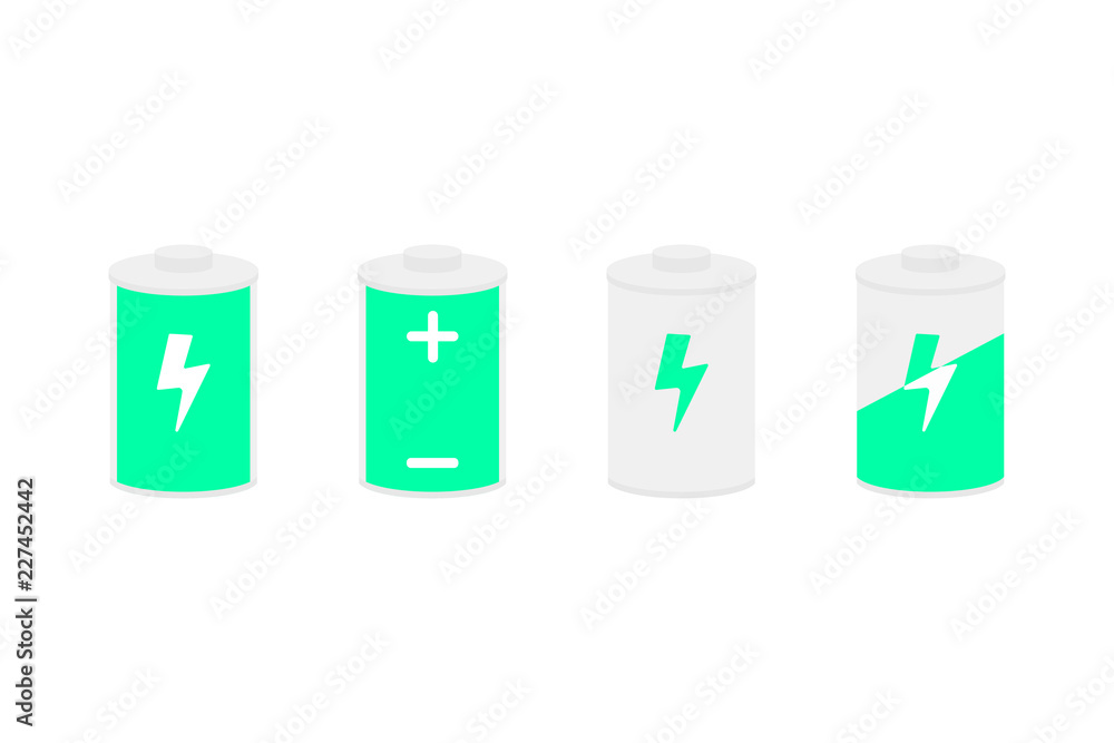 Vector Illustration. Battery icons set Vector Illustration. Battery icons set
