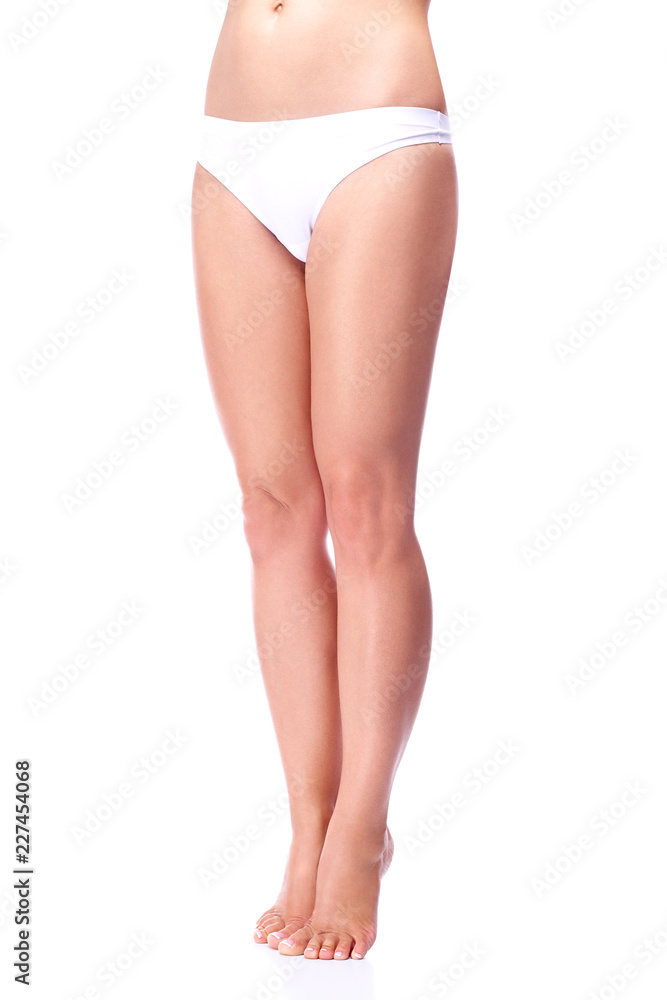 Legs of sexy girl isolated on white background