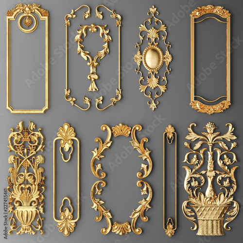 Gilded stucco, collection gold cartouche	