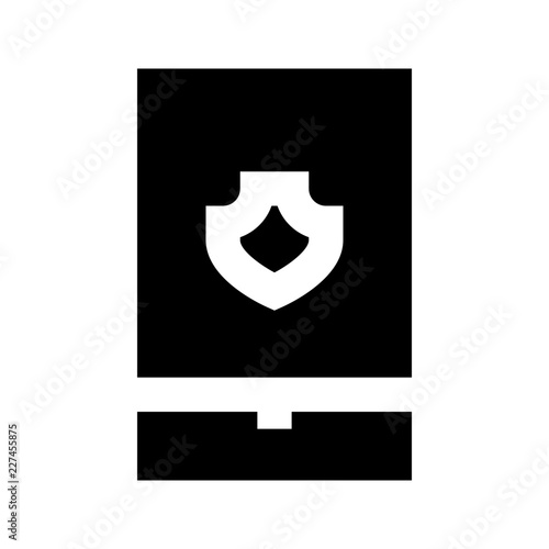 Tablet Shield Security Protect Protection Secure vector icon