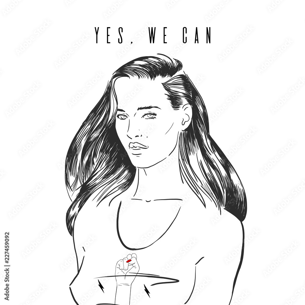 We can do it symbol of female power woman rights Vector Image