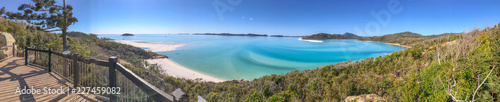 Panoramic aerial view of Whitehaven Beach from Hill Inlet, Queensland - Australia