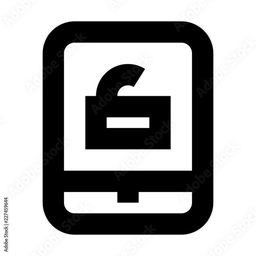 Tablet Unlock Security Protect Protection Secure vector icon