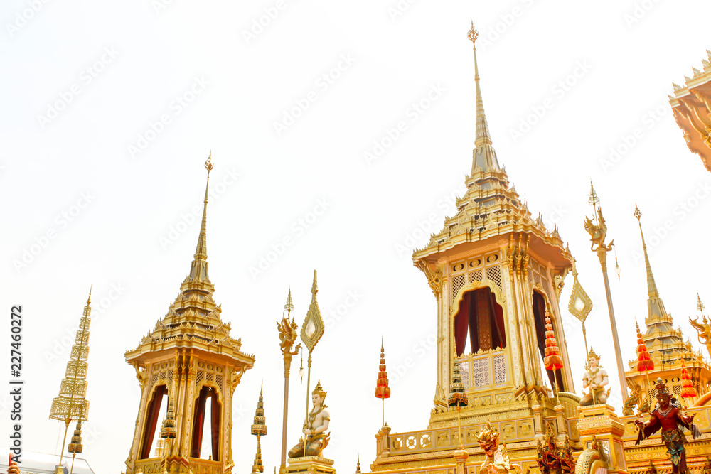 Fototapeta premium Bangkok, Thailand - November 04, 2017; Some part of Royal Crematorium for the late King Bhumibol Adulyadej at November 04, 2017