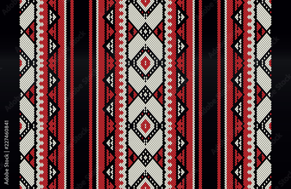 Traditional Folk Sadu Arabian Hand Weaving Pattern - obrazy, fototapety, plakaty 