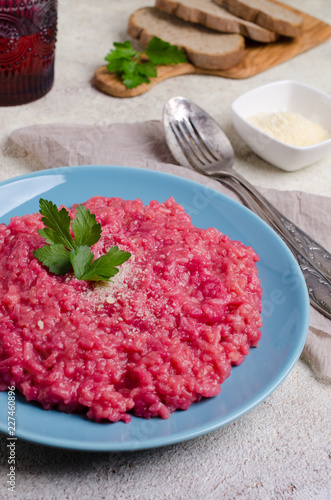 Traditional beetroot risotto