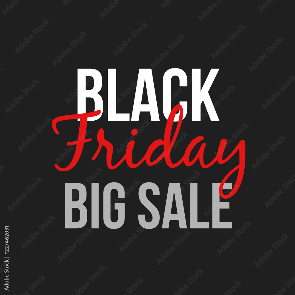 Black Friday lettering vector sign and logo. Text composition on black background