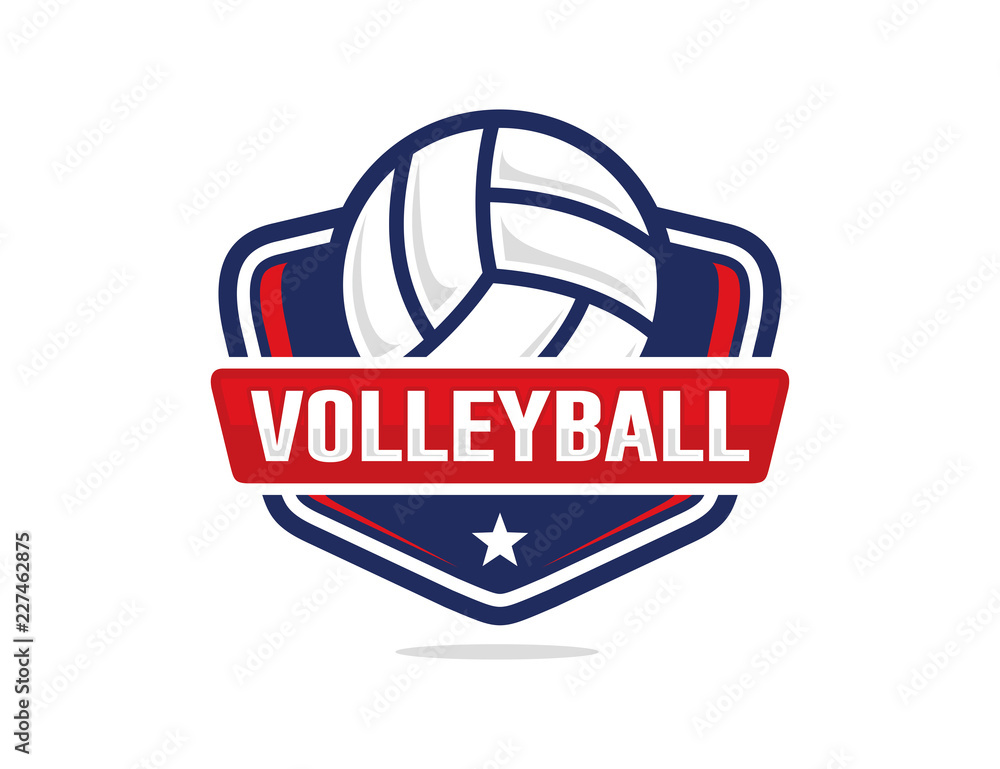 Volleyball logo template Stock Vector | Adobe Stock