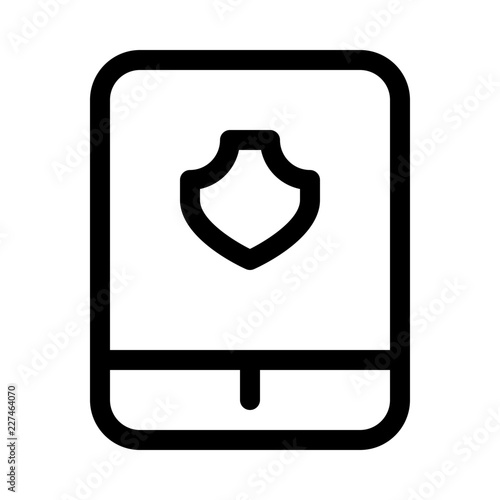 Tablet Shield Security Protect Protection Secure vector icon