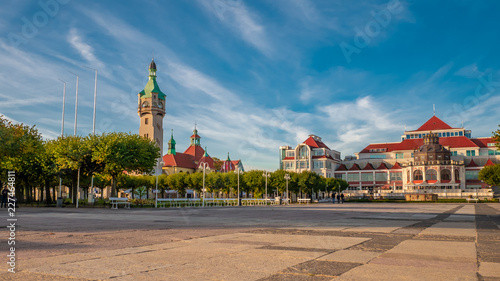 Beautiful architecture of Sopot at morning, Poland.