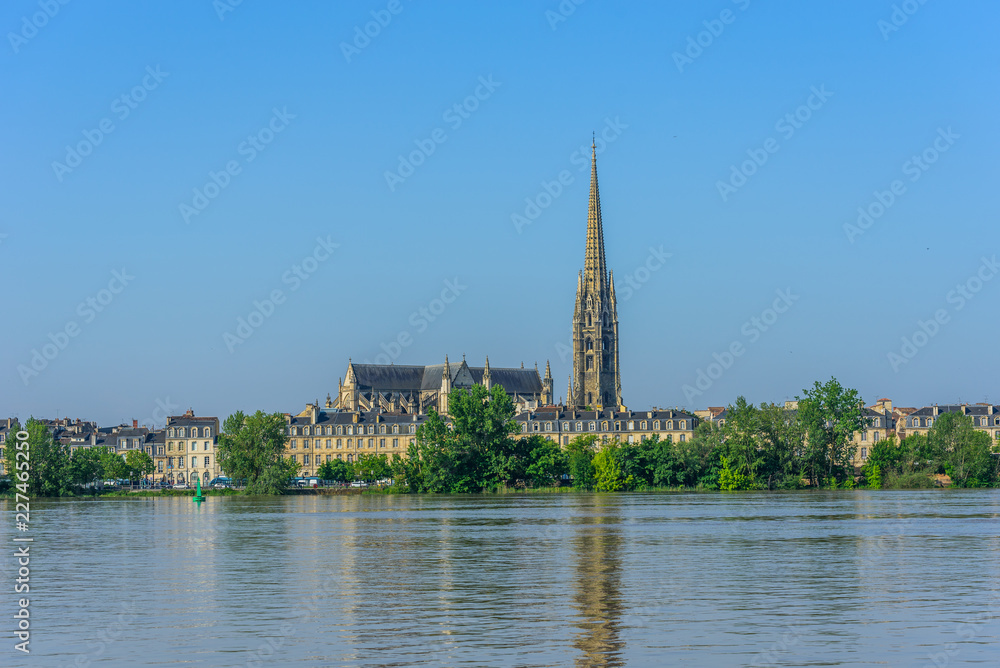 View of St. Andrew's Cathedral, Bordeaux, France. Copy space for text.