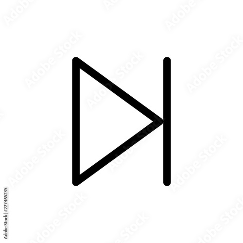 Step Forward Videoplayer Interface Software Web Media vector icon