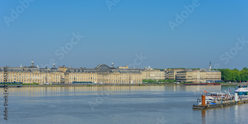 View of the city and the river Garonne, Bordeaux, France. Copy space for text.