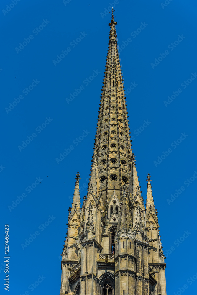 View of the Basilica of Saint Michel, Bordeaux, France. Copy space for text. Vertical.