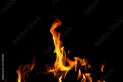 Abstract fire on black background 