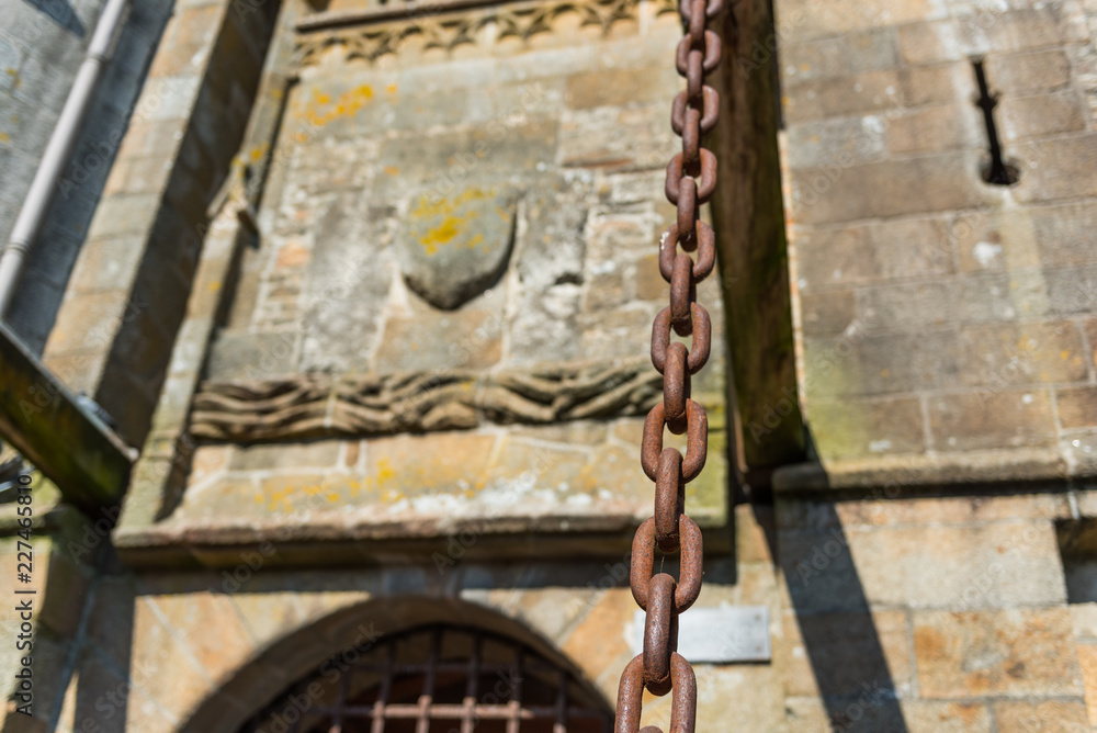 Metal rusty chain, Mont Saint Michel, Normandy, France. With selective focus. Metal rusty chain, Mont Saint Michel, Normandy, France. With selective focus.