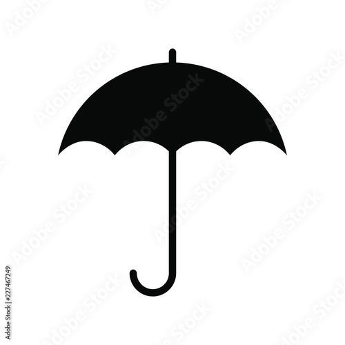 Umbrella icon. Graphic sign umbrella. Black symbol umbrella isolated on white background. Umbrella silhouette. Stock vector illustration