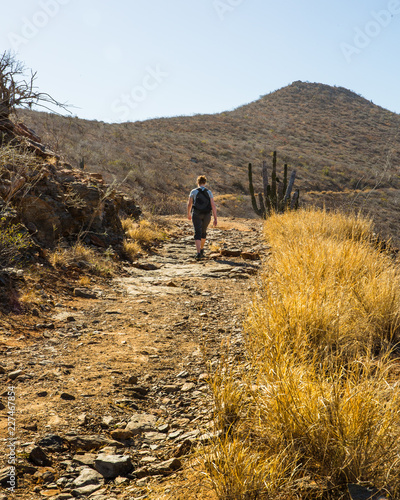 Woman on hiking trail in desert © Andrew