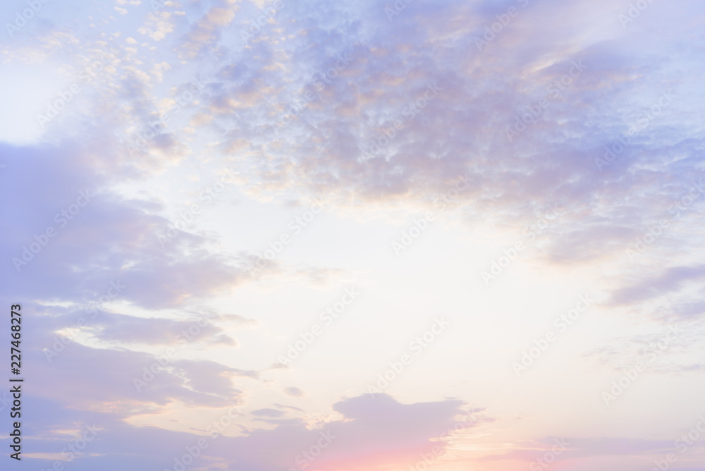 Pastel sky with beautiful clouds