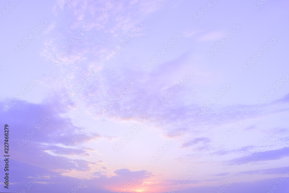 Pastel sky with beautiful clouds