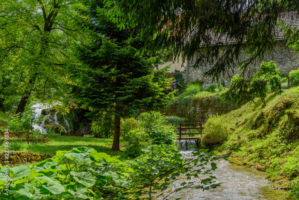 Rastoke village in green nature on Korana river, Croatia. Rastoke village in green nature on Korana river, Croatia.