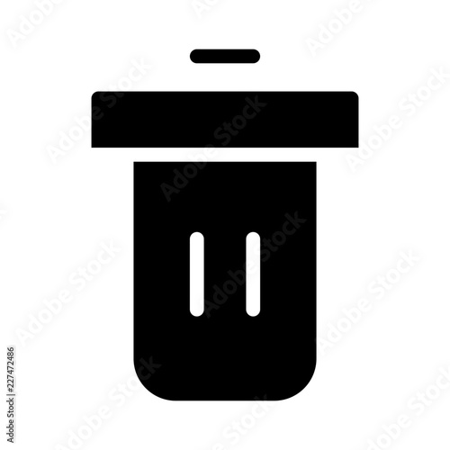 Trash Can Garbage Erase Stationary Office Desk vector icon