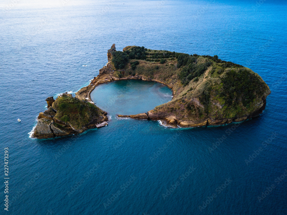 Fototapeta premium View of Islet of Vila Franca do Campo, is formed by the crater of an old underwater volcano, Azores, Portugal.