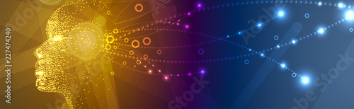 Artificial intelligence. Technology web background. Virtual concept