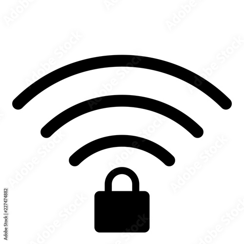 Wifi Locked Computer Service IT Programming Hardware Webdesign vector icon