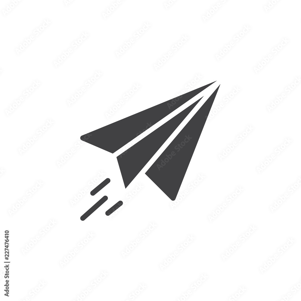 Paper plane vector icon. filled flat sign for mobile concept and web design. Origami plane simple solid icon. Send message symbol, logo illustration. Pixel perfect vector graphics Paper plane vector icon. filled flat sign for mobile concept and web design. Origami plane simple solid icon. Send message symbol, logo illustration. Pixel perfect vector graphics