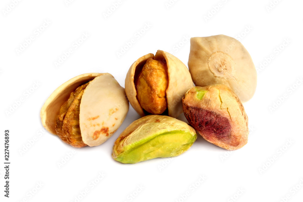 Fresh pistachio nuts isolated Fresh pistachio nuts isolated