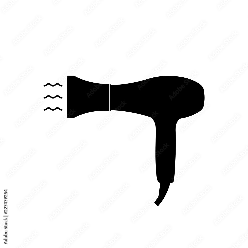 Hair dryer icon, logo on white background Stock Vector | Adobe Stock