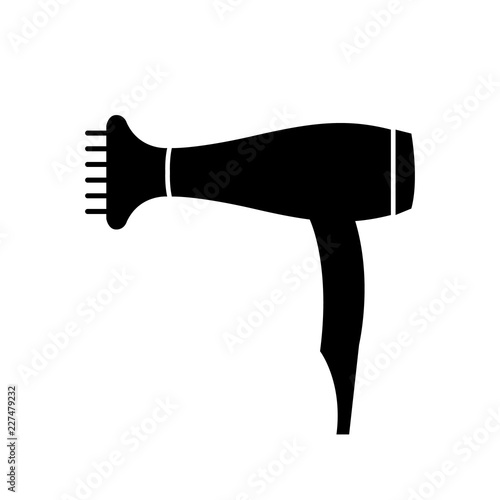 Hair dryer icon, logo on white background