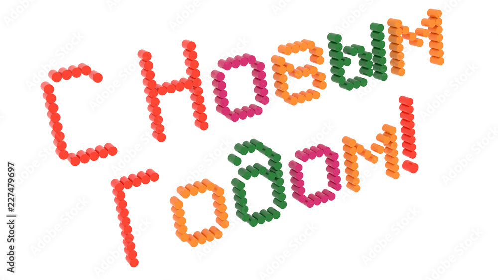 Happy New Year In Russian Words 3D Rendered Congratulation Text With Geometry, Old Style Font Illustration Colored With Tetrad Colors 6 Degrees, Isolated On White Background .. Happy New Year In Russian Words 3D Rendered Congratulation Text With Geometry, Old Style Font Illustration Colored With Tetrad Colors 6 Degrees, Isolated On White Background ..