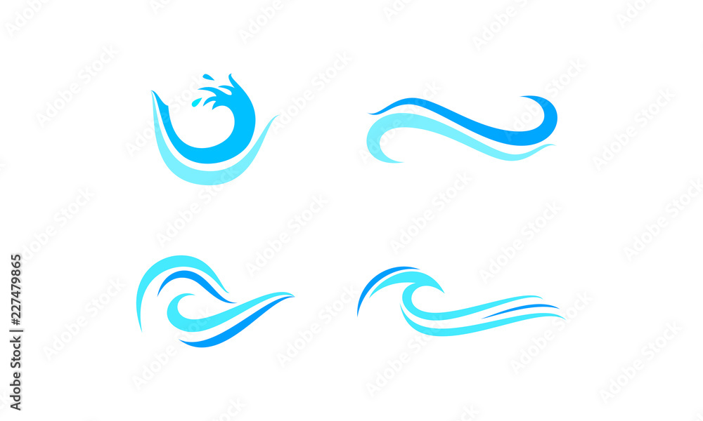 Naklejka premium Waves logo template