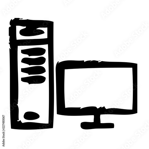 Workstation Computer Hardware Digital Device Electronics vector icon