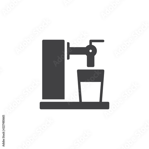 Beer Tap vector icon. filled flat sign for mobile concept and web design. Beer glass and tap simple solid icon. Symbol, logo illustration. Pixel perfect vector graphics