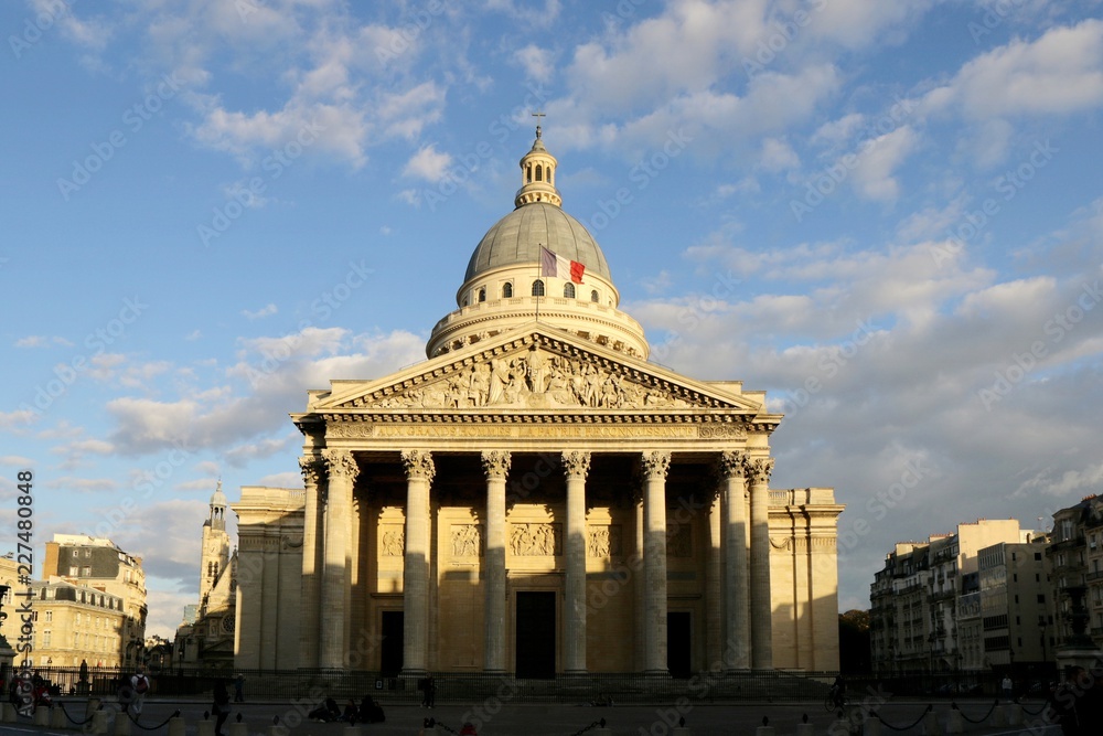 paris, france, Panthéon, sunset, architecture, building,