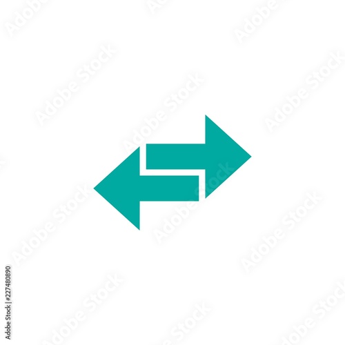 Free Download Vector icon. Two blue squared opposite horizontal arrows isolated on white. Flat icon. - GFXLoad
