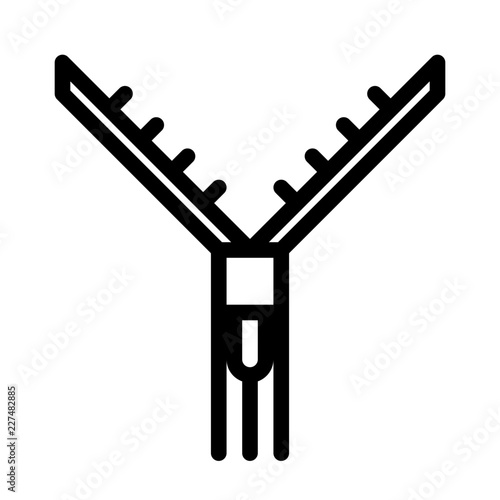 Zip Laundry Clothes Sew Stitch Cord vector icon