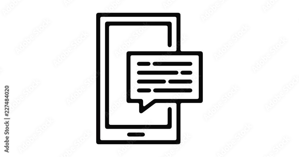 Mobile app line icon motion graphic animation with alpha channel.